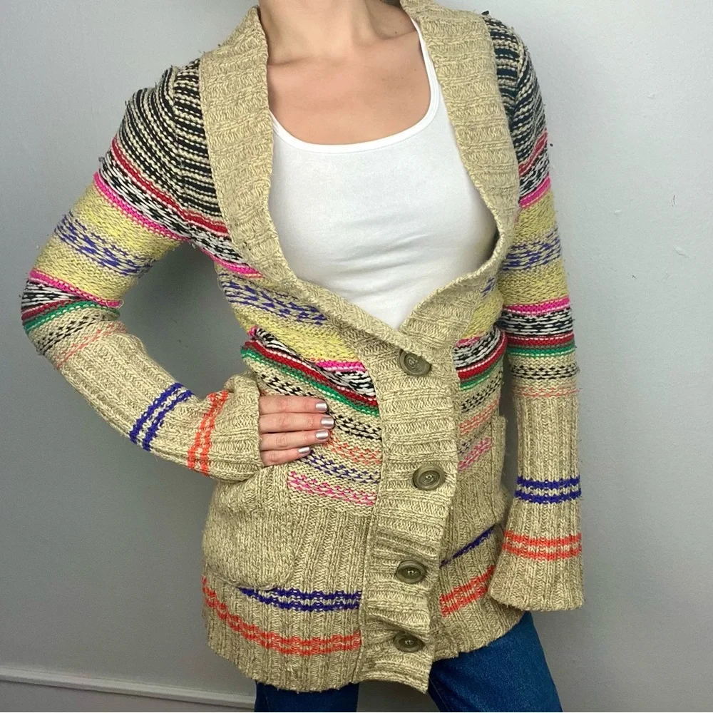 FREE PEOPLE long boho knit cardigan - Picture 2 of 4